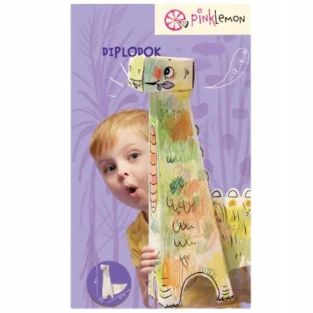Kolorowanka 3D Dinozaur Doplodocus Pink Lemon 4+ Kolorowanka 3D Dinozaur Doplodocus Pink Lemon 4+