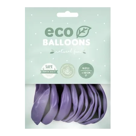BALONY ECO LATEKSOWE 26CM METALIZOWANE LAWENDOWE 10 SZTUK