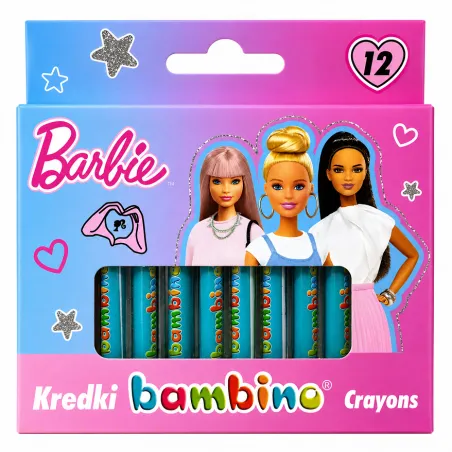 Kredki Woskowe Bambino Barbie 12 Kolorów St. Majewski