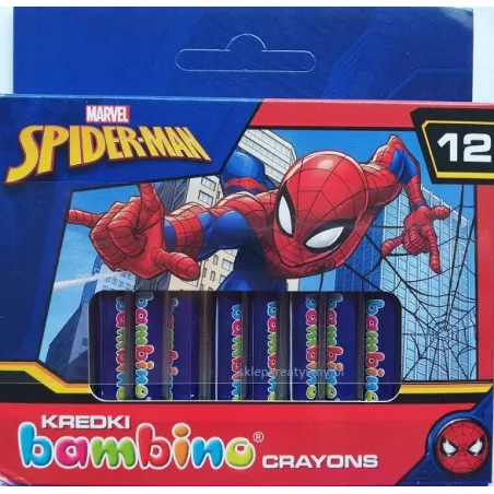 KREDKI WOSKOWE BAMBINO SPIDER-MAN 12 KOLORÓW ST. MAJEWSKI