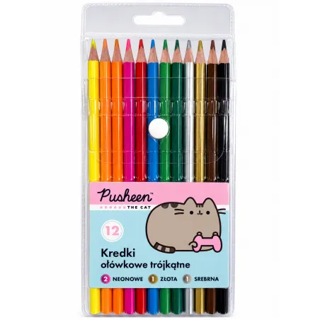 KREDKI OŁÓWKOWE PUSHEEN 12 KOLORÓW ST. MAJEWSKI
