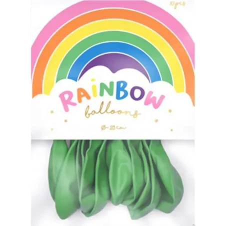 BALONY PASTELOWE ZIELONE RAINBOW PARTYDECO
