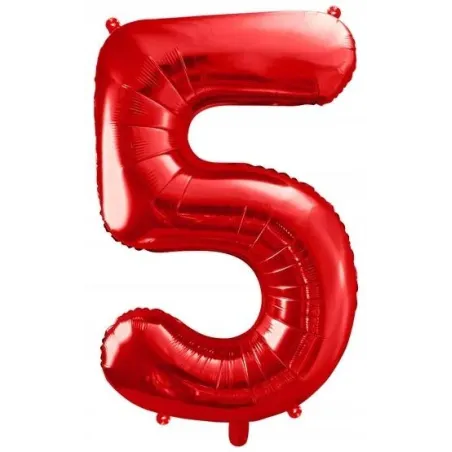 Balon Foliowy Cyfra 5 Czerwony 86 Cm Na Urodziny Balon Foliowy Cyfra 5 Czerwony 86 Cm Na Urodziny
