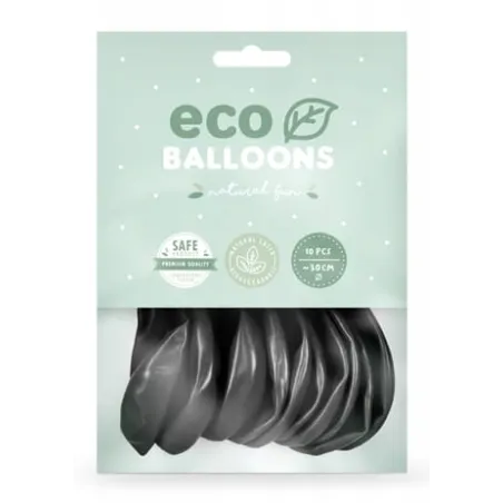 BALONY ECO 26 CM METALIZOWANE CZARNE 10 SZTUK