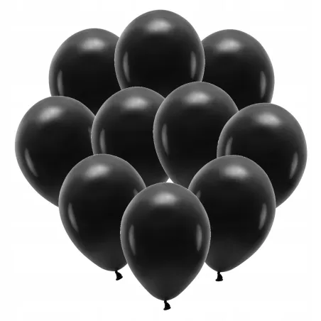 Balony Eco 26 Cm Metalizowane Czarne 10 Sztuk