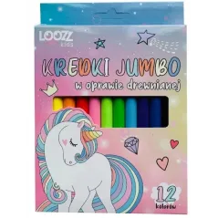 Kredki Ołówkowe Jumbo W Oprawie Drewnianej 12 Kolorów Loozz