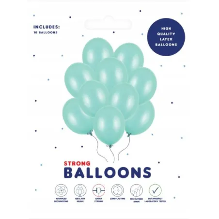 BALONY STRONG 30CM METALLIC MINT GREEN 10 SZTUK