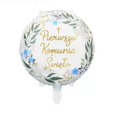 BALON FOLIOWY PIERWSZA KOMUNIA ŚWIĘTA 45 CM