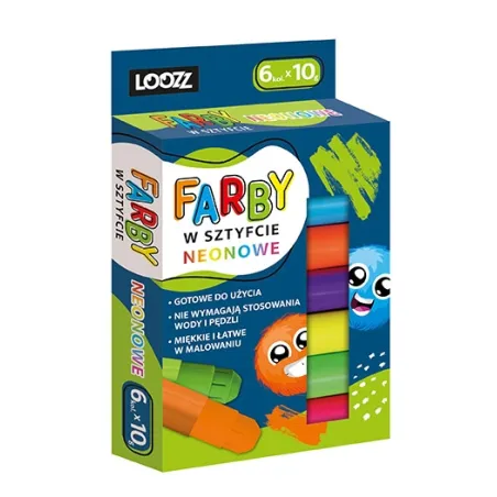 FARBY NEONOWE W SZTYFCIE 6 KOLORÓW LOOZZ