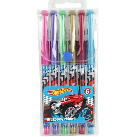 DŁUGOPISY ŻELOWE 6 KOLORÓW HOT WHEELS - St. Majewski