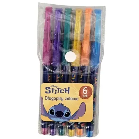 Długopisy Żelowe Stitch 6 Kolorów St. Majewski