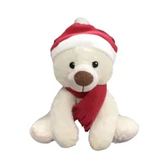 MASKOTKA MIŚ W CZAPCE ŚW. MIKOŁAJA 21 CM BIAŁY - Chinchilla
