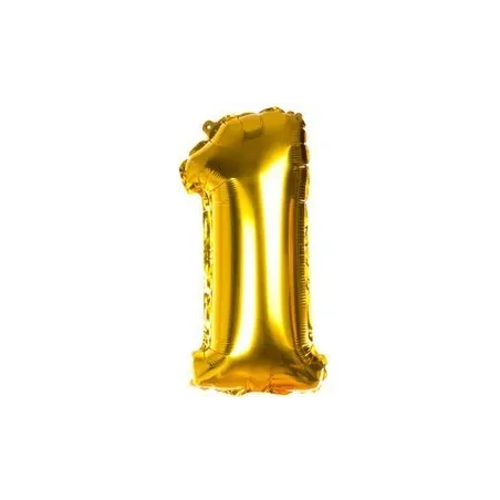 Balon Foliowy Cyferka 1 Złoty 35 Cm