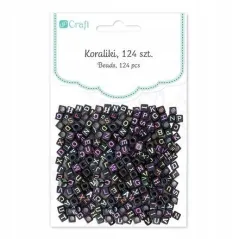 KORALIKI LITERKI CZARNE NEONOWE 124 SZT DEKORACJE