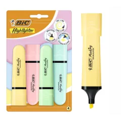 ZAKREŚLACZ FLAT PASTEL HIGHLIGHTER 4 KOLORY BIC