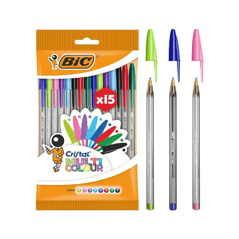 DŁUGOPIS TRADYCYJNY WIELOKOLOROWY 15 SZTUK BIC