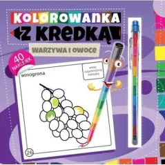 KOLOROWANKA Z KREDKĄ WARZYWA I OWOCE - Wydawnictwo Pryzmat