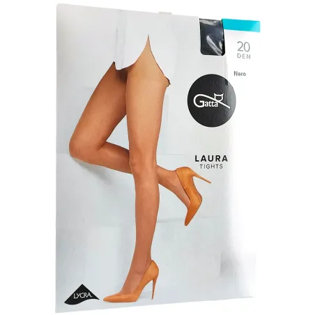 RAJSTOPY GATTA LAURA 20 DEN MIKROFIBRA BEZUCISKOWE NERO ROZMIAR 5-XL