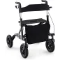 Rollator Chodzik Balkonik Dla Seniora 2W1 Costway Z Siedziskiem I Oparciem Do 136 Kg