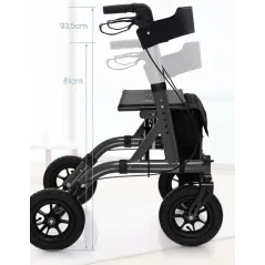 Rollator Chodzik Balkonik Dla Seniora 2W1 Costway Z Siedziskiem I Oparciem Do 136 Kg