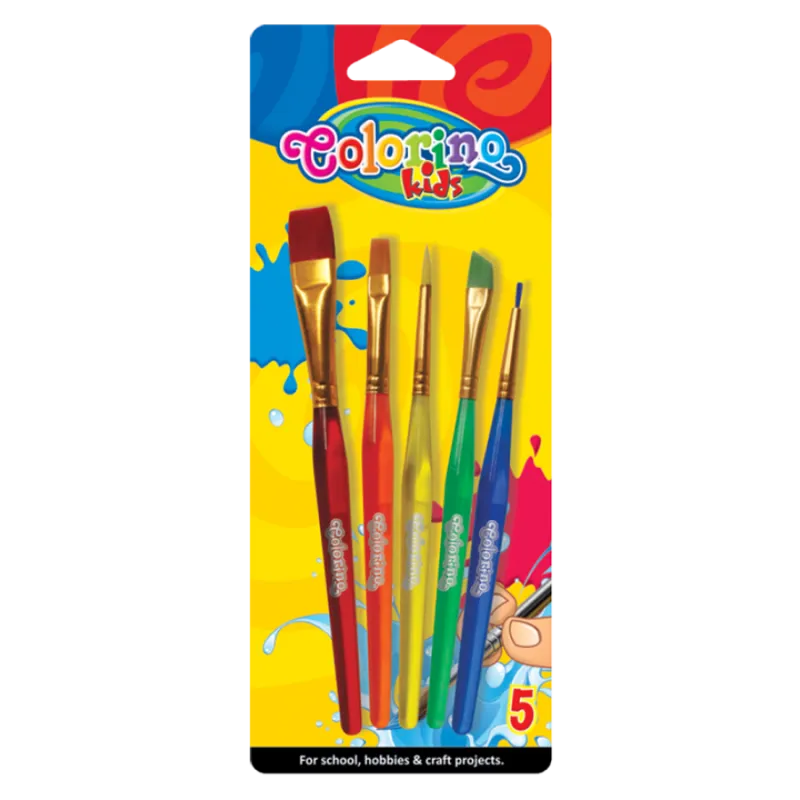 PĘDZELKI AKRYLOWE 5 SZTUK COLORINO KIDS