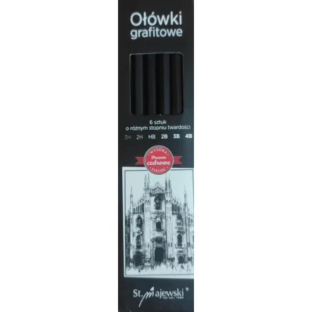Ołówki Grafitowe O Różnym Stopniu Twardości 6 Sztuk St. Majewski