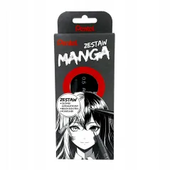 ZESTAW MANGA OŁÓWEK AUTOMATYCZNY, BRUSH SIGN PEN, POINTLINER PENTEL