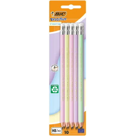 OŁÓWEK TRADYCYJNY Z GUMKĄ HB 10 SZTUK BIC