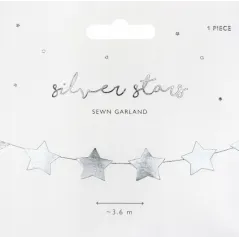 GIRLANDA GWIAZDKI SREBRNA 3.6M PARTYDECO
