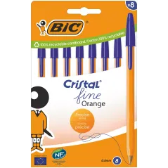 DŁUGOPIS CRISTAL FINE ORANGE NIEBIESKI 8 SZTUK BIC
