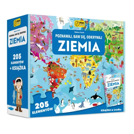 PUZZLE POZNAWAJ BAW SIĘ ODKRYWAJ ZIEMIA 205 ELEMENTÓW WILGA 6+