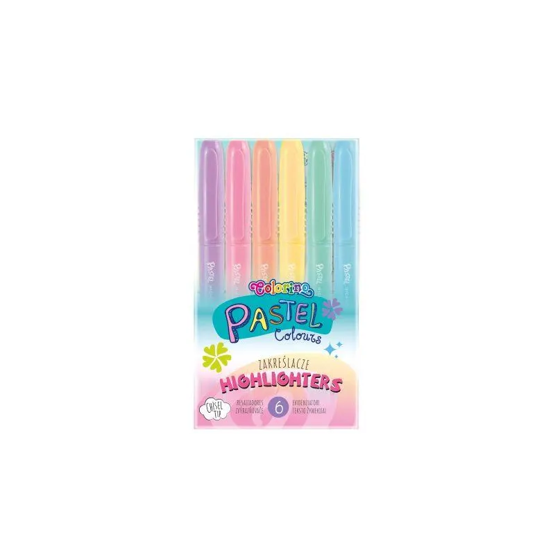 ZAKREŚLACZE PASTELOWE 6 KOLORÓW COLORINO ZAKREŚLACZE PASTELOWE 6 KOLORÓW COLORINO