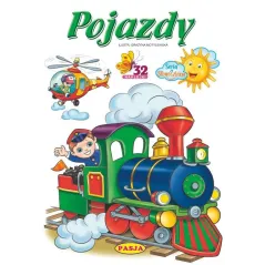 POJAZDY. KOLOROWANKA Z NAKLEJKAMI