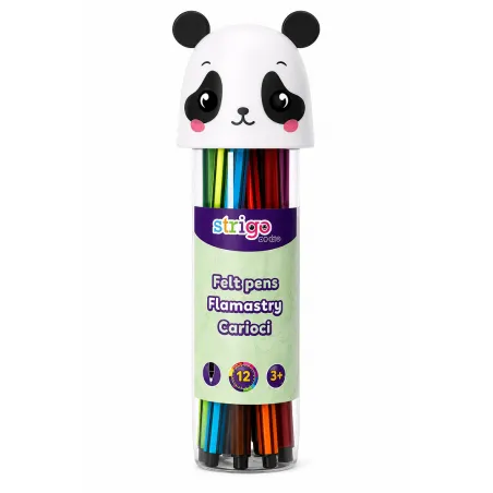 Flamastry Panda 12 Kolorów Strigo