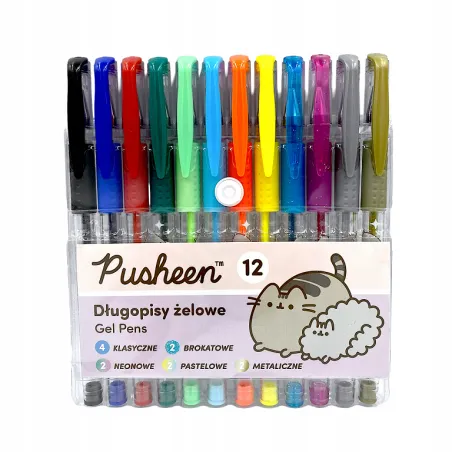 Długopisy Żelowe Pusheen 12 Kolorów St. Majewski Długopisy Żelowe Pusheen 12 Kolorów St. Majewski
