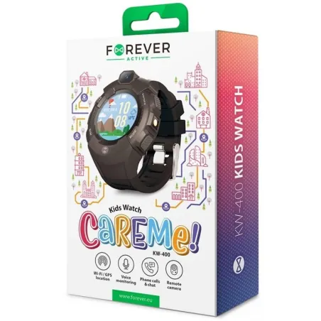 Smartwatch Dla Dziecka Z Gps Wi-Fi Forever Kids Kw-400 Czarny