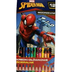 KREDKI OŁÓWKOWE SPIDER-MAN 12 KOLORÓW ST. MAJEWSKI