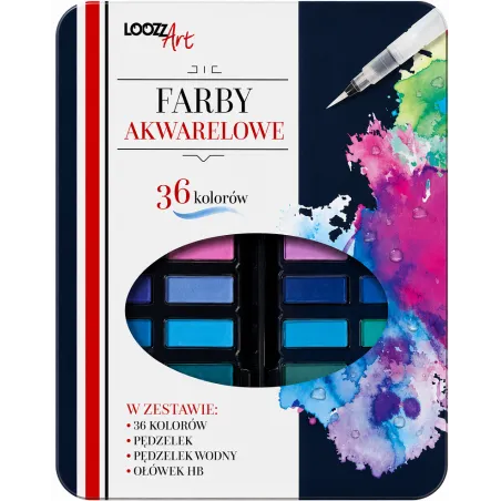 FARBY AKWARELOWE 36 KOLORÓW LOOZZ ART