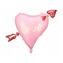 BALON FOLIOWY SERCE LOVE RÓŻOWY 66X48 CM PARTYDECO