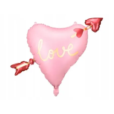BALON FOLIOWY SERCE LOVE RÓŻOWY 66X48 CM PARTYDECO