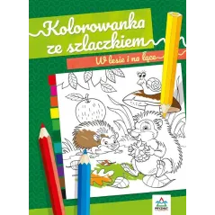 W LESIE I NA ŁĄCE KOLOROWANKA ZE SZLACZKIEM - Wydawnictwo Pryzmat