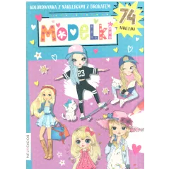 MODELKI. KOLOROWANKA Z NAKLEJKAMI Z BROKATEM - Books & Fun