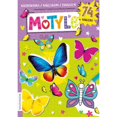 MOTYLE KOLOROWANKA Z NAKLEJKAMI Z BROKATEM 74 NAKLEJKI 