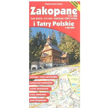 ZAKOPANE. PLAN MIASTA 1:11 000 I TATRY POLSKIE 1:40 000 - Gauss