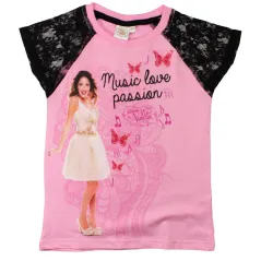 T-SHIRT DZIEWCZĘCY Z KORONKĄ DISNEY VIOLETTA ROZMIAR 146 - E plus M