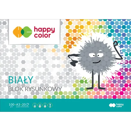 Blok Rysunkowy Biały A3 Happy Color 20 Kartek