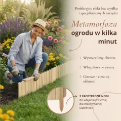 ELASTYCZNY DREWNIANY PŁOTEK OGRODOWY ROLLBORDER 10X200 CM OBRZEŻE OGRODOWE