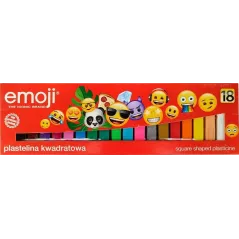 PLASTELINA KWADRATOWA EMOJI 18 KOLORÓW ST. MAJEWSKI