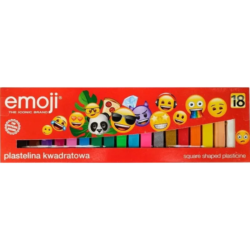 PLASTELINA KWADRATOWA EMOJI 18 KOLORÓW ST. MAJEWSKI