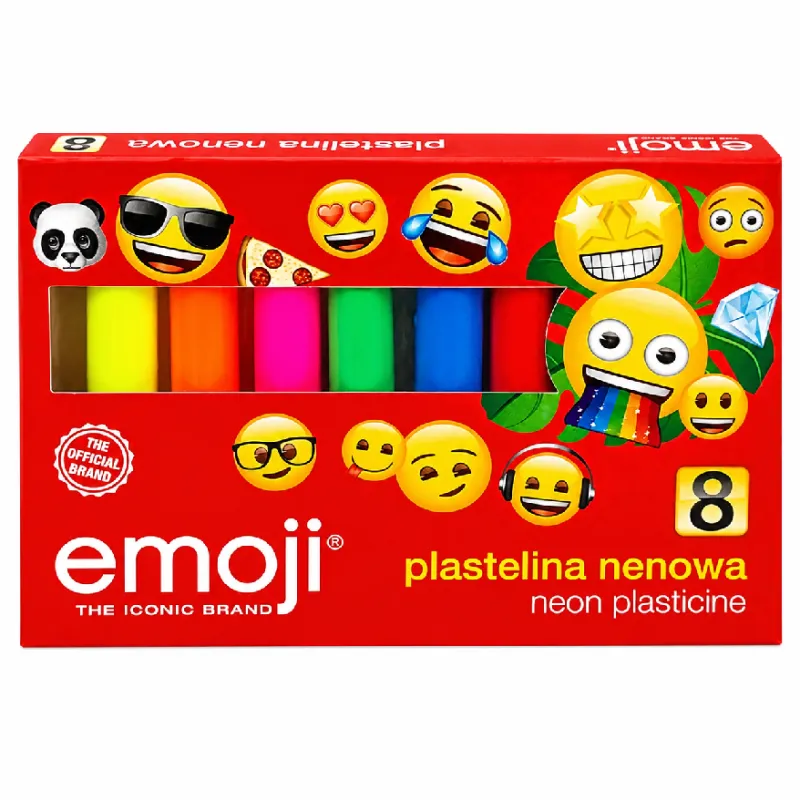 PLASTELINA NEONOWA EMOJI 8 KOLORÓW